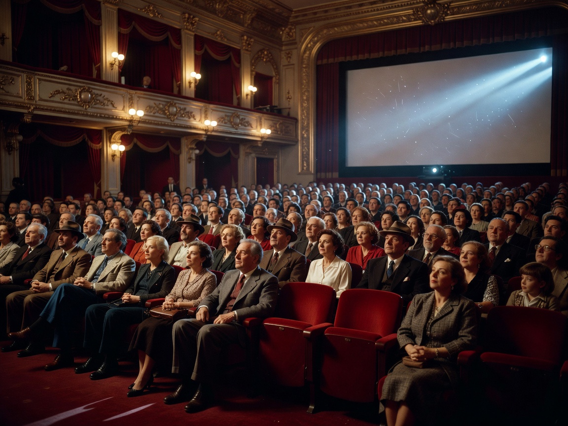 Atmospheric Italian cinema auditorium hosting full-capacity audiences for record box office runs