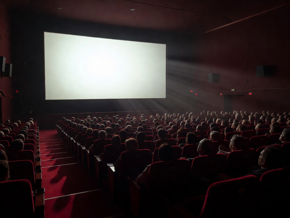 Cinema screen glowing in dark theatre for C'è ancora domani record run