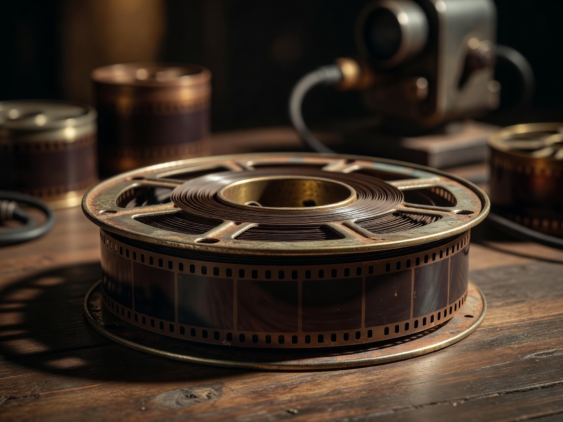 Classic 35mm film spool representing Sole a Catinelle historical theatrical run